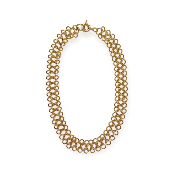 Vintage Gold Plated Chainmail Chain Necklace, Unisex - Picture 1 of 6